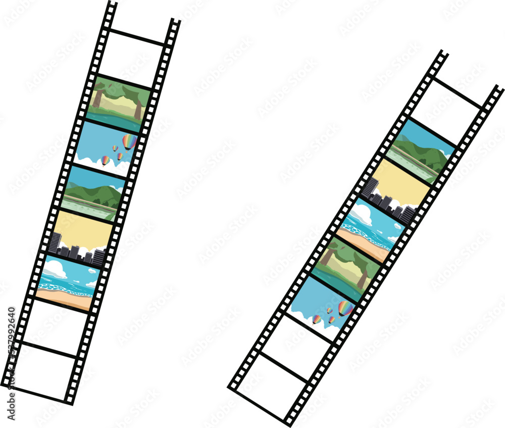 Fototapeta premium ネガ 風景つき 2枚