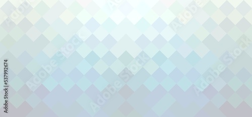 Light blue rhomb mosaic tiles empty background. Checkered abstract geometric pattern.