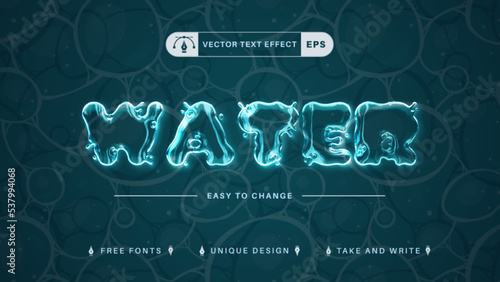 Water Splash - Editable Text Effect, Font Style