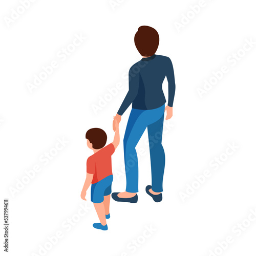 Isometric Mum Son