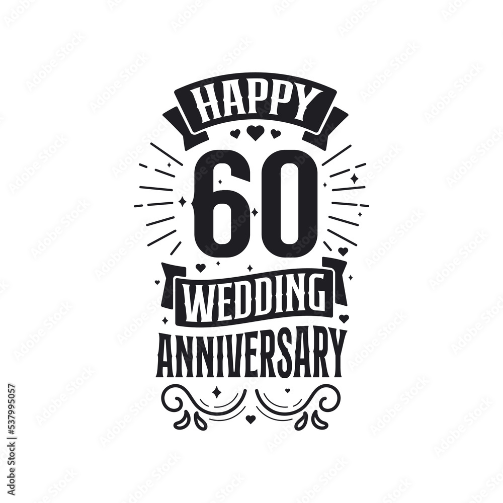 60 Years Anniversary Celebration Typography Design Happy 60th Wedding 60-years-anniversary-celebration-typography-design-happy-60th-wedding