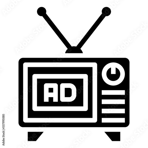 TELEVISION ADS glyph icon