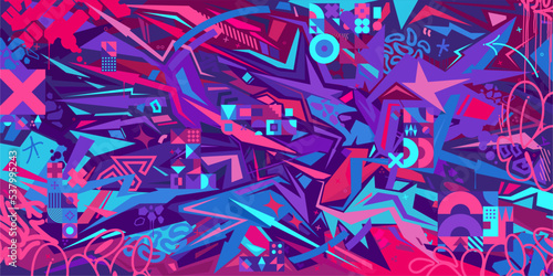 Colorful Abstract Urban Street Art Graffiti Style Vector Illustration Background Template