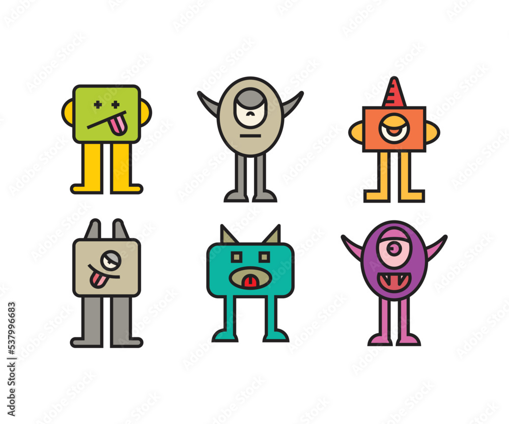 funny monster characters vector illustration funny monster characters vector illustration
