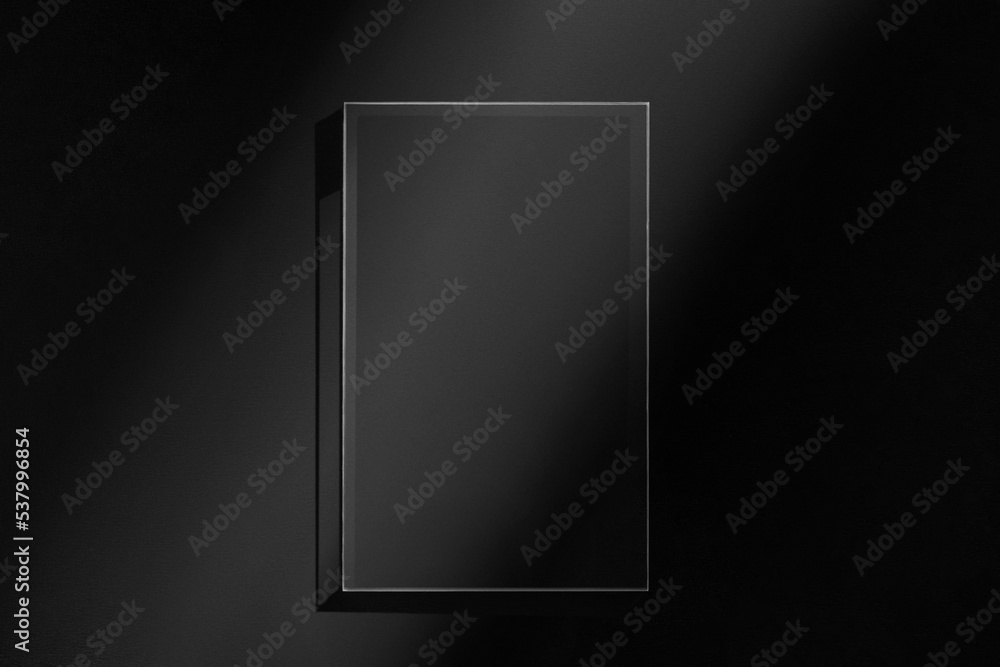 acrylic glass frame with light and shadow black background acrylic glass frame with light and shadow black background