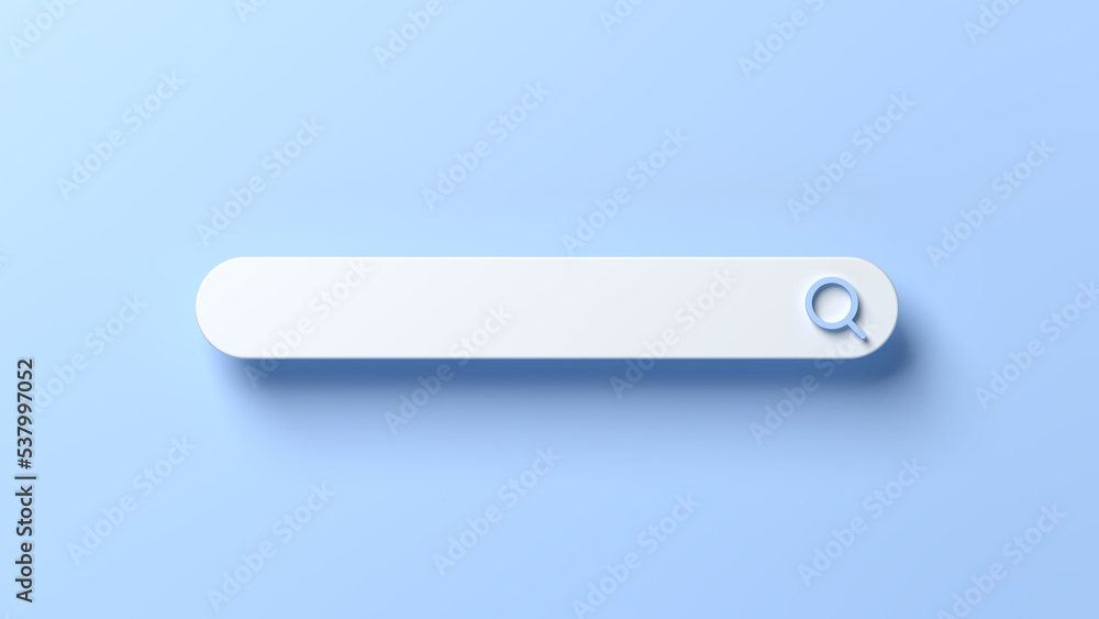 White search bar on blue background. Search box. 3d illustration. White search bar on blue background. Search box. 3d illustration.