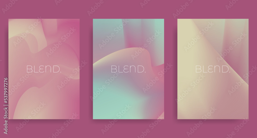 Set of colorful cover design template. Trendy Fluid Gradient. Vector design layout for banners presentations, flyers, posters and invitations. Eps 10