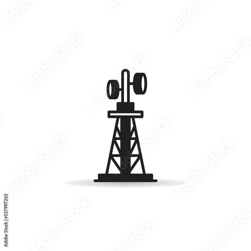 satellite receiver tower icon on white background