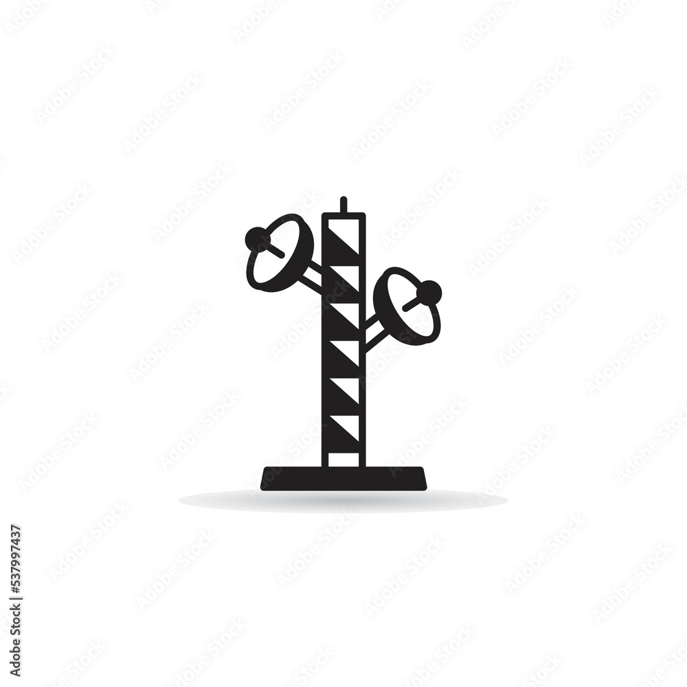 satellite receiver tower icon on white background satellite receiver tower icon on white background