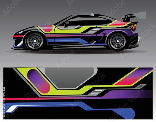 Abstract stripe racing background for wrap vehicle.