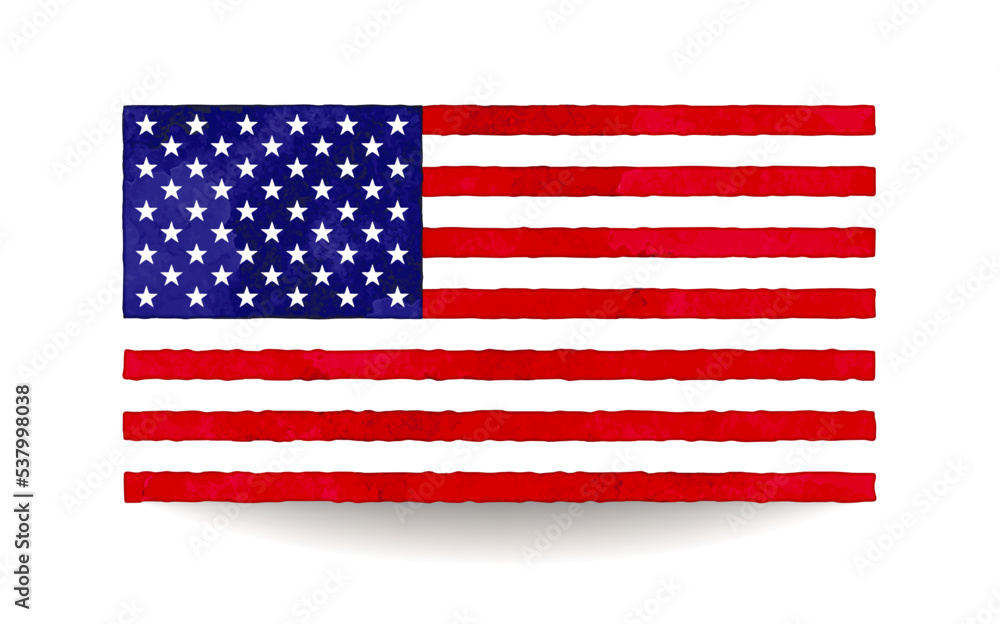 watercolor flag illustration, United states of America watercolor flag illustration, United states of America