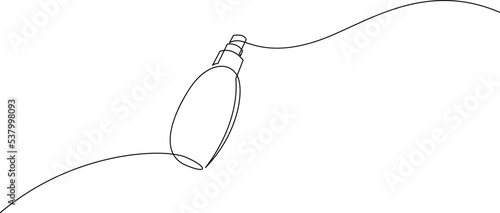Continuous one line drawing of cosmetics, oils or medical drops. Vector illustration.