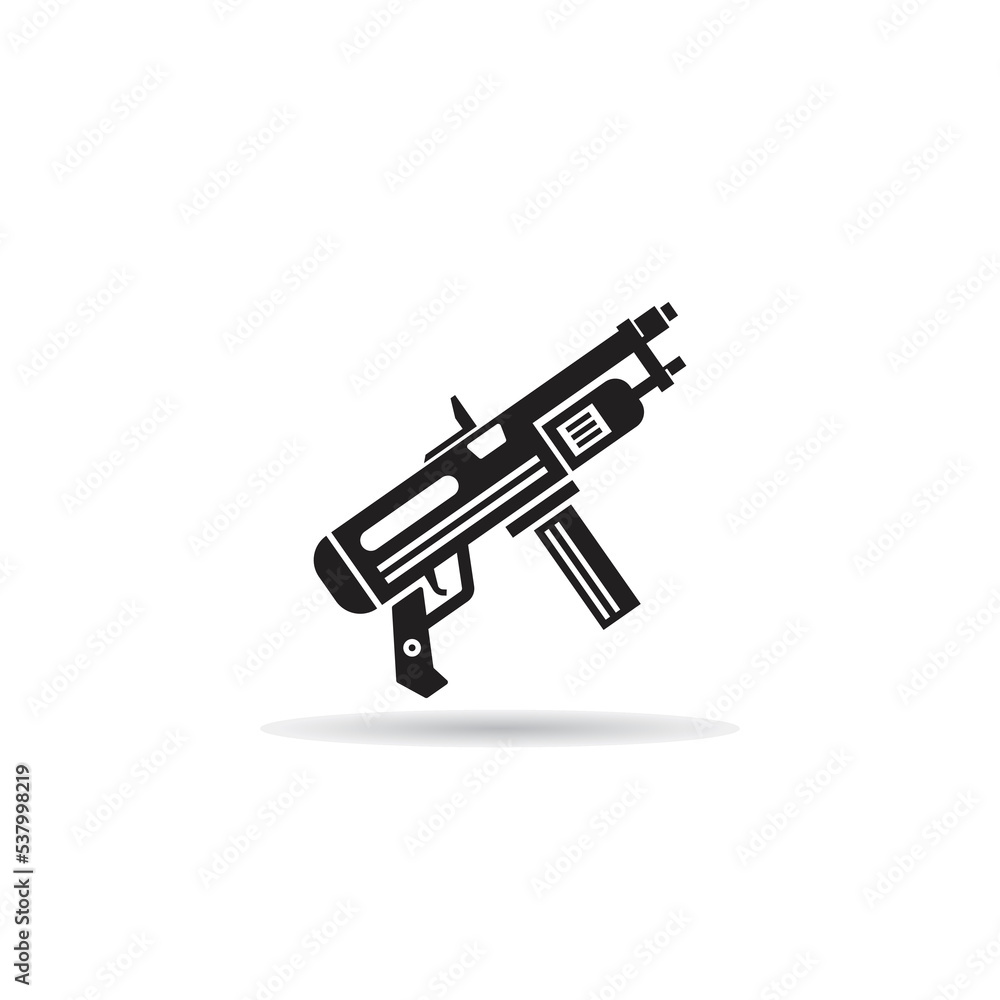 submachine gun icon on white background submachine gun icon on white background
