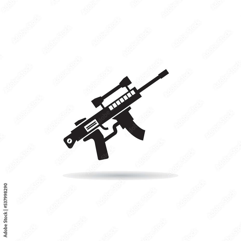 sniper rifle gun icon on white background sniper rifle gun icon on white background