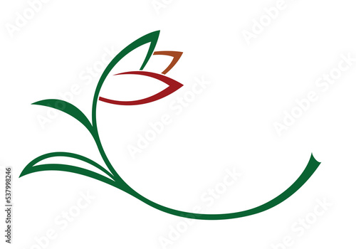 A symbol of a stylized garden flower.