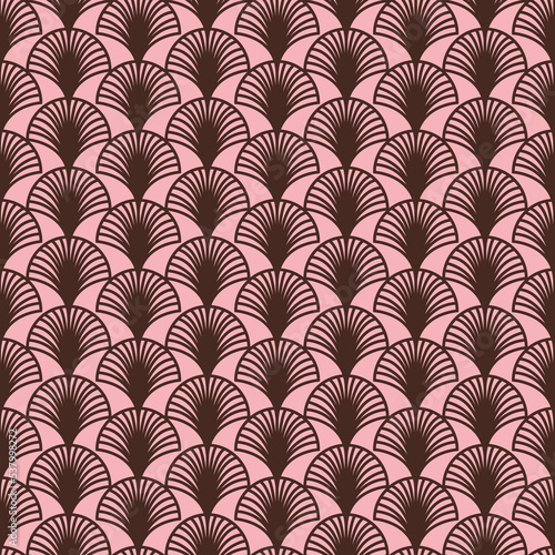 Arch arabic seamless pattern, black pink background vector illustration for design
