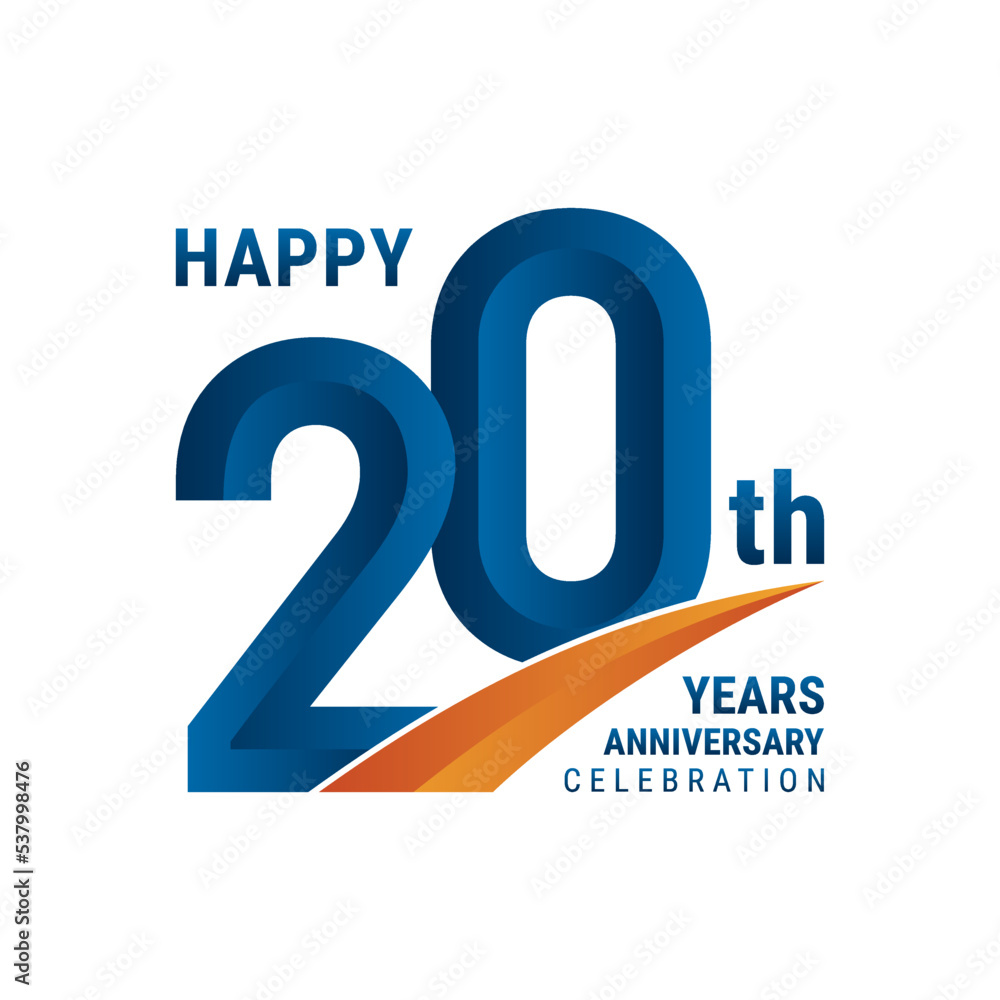 20th Anniversary Logo, Perfect logo design for anniversary celebration, vector illustration