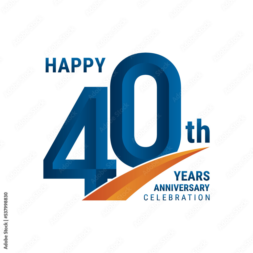 40th Anniversary Logo, Perfect logo design for anniversary celebration, vector illustration 40th Anniversary Logo, Perfect logo design for anniversary celebration, vector illustration