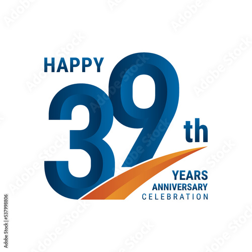 39th Anniversary Logo, Perfect logo design for anniversary celebration, vector illustration