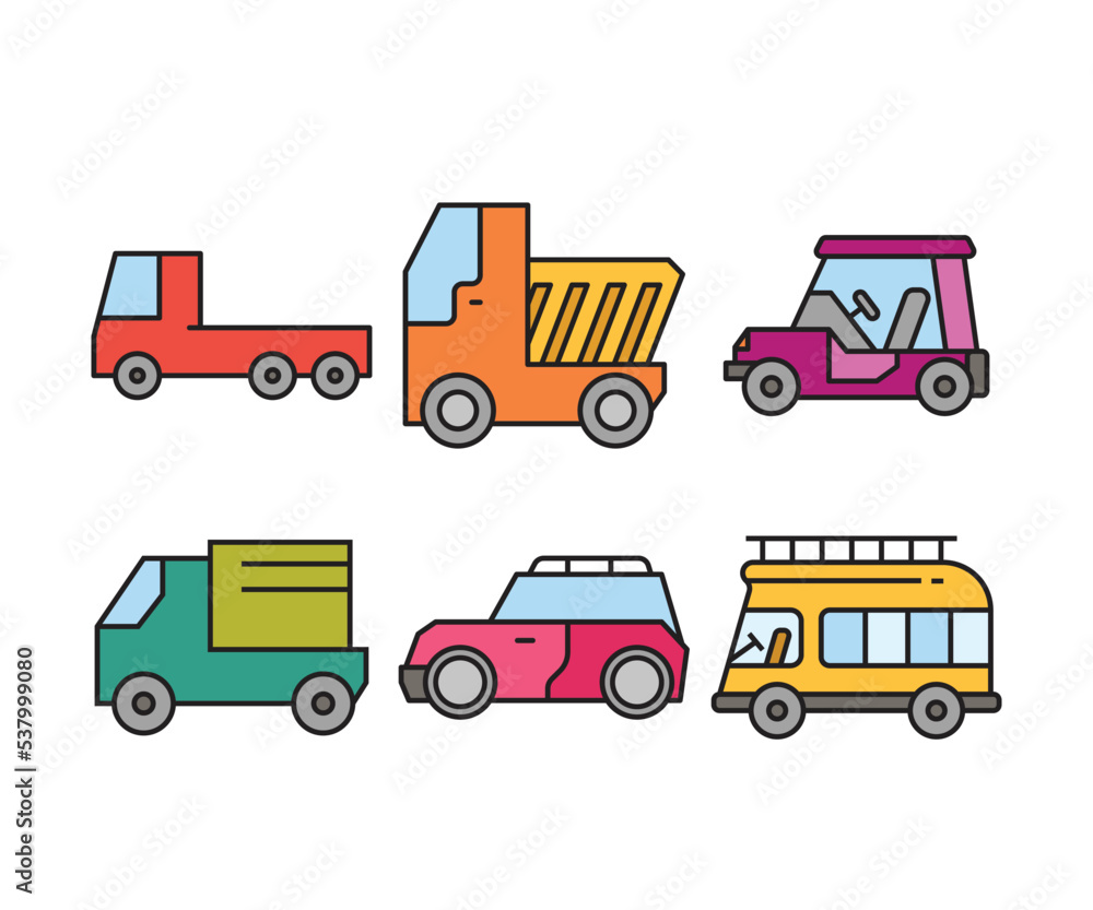 Naklejka premium car and transportation icons set vector illustration