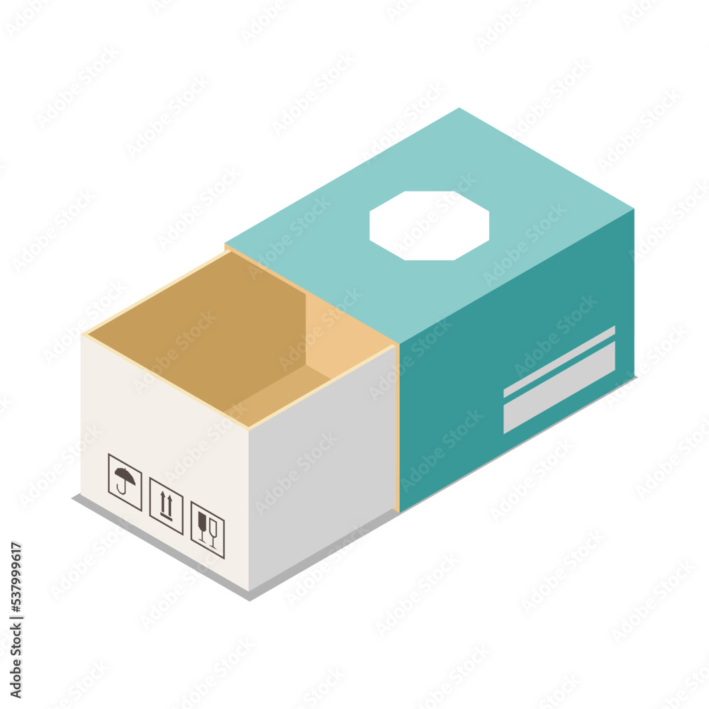 Isometric Cardboard Box Isometric Cardboard Box