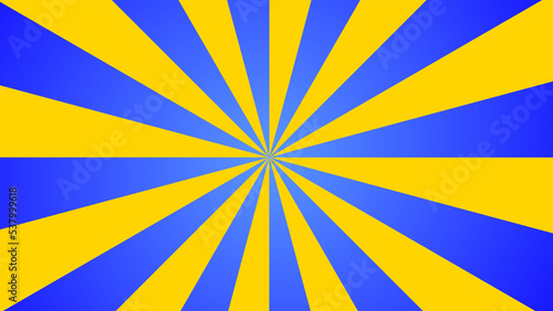 青と黄色の放射線　ベクター素材