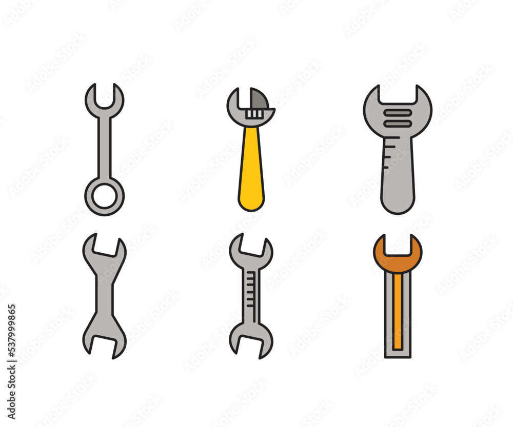 wrench tool icons set vector illustration wrench tool icons set vector illustration