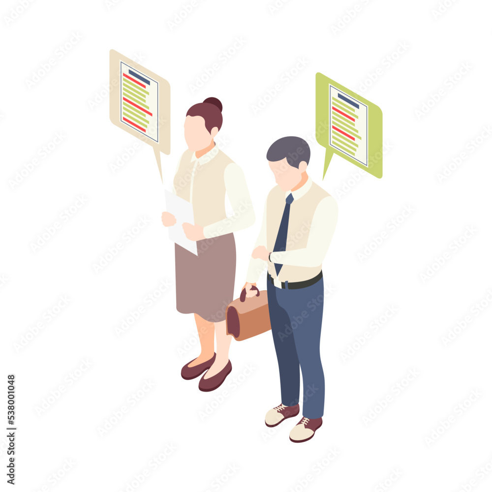 Obraz premium Isometric Job Candidates