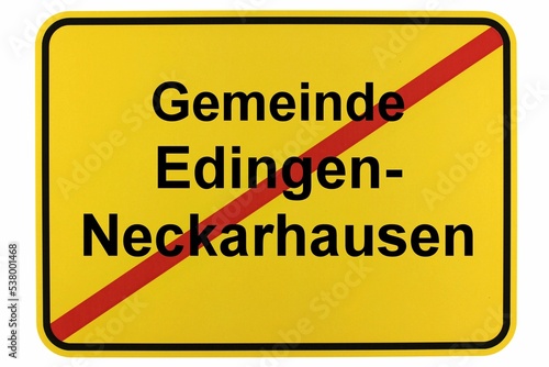 Illustration eines Ortsschildes der Gemeinde Edingen-Neckarhausen in Baden-Württemberg photo