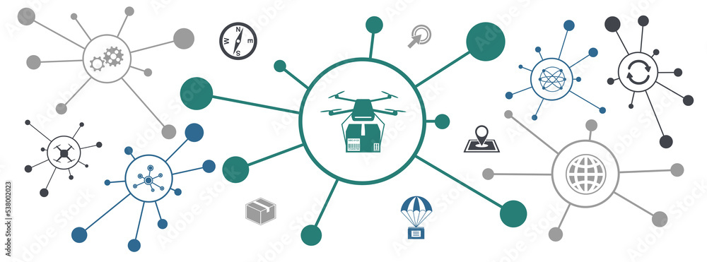 Concept of drone delivery Concept of drone delivery