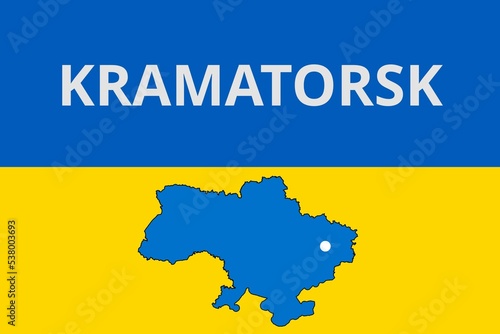 Kramatorsk: Illustration mit dem Namen der ukrainischen Stadt Kramatorsk photo