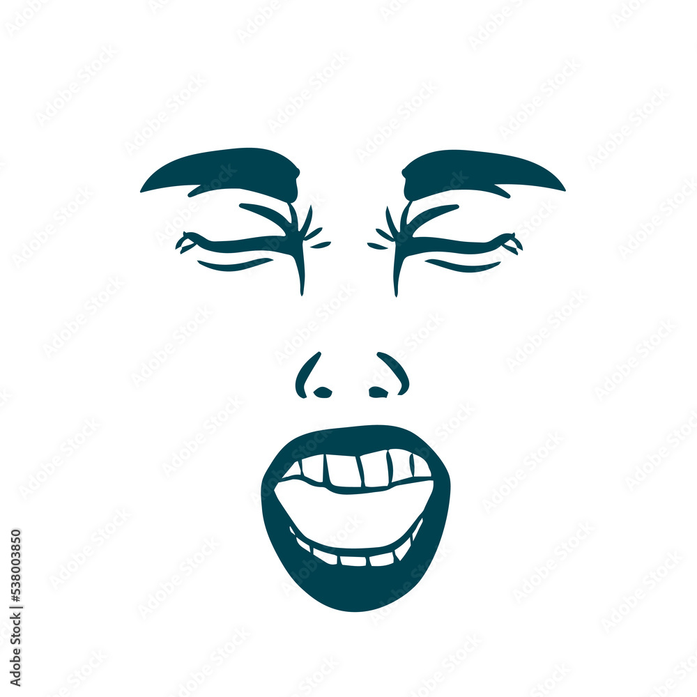 vector illustration woman s face crying . woman crying. Doodle Mental health problem, sadness, illness, depression. Weeping girl. Tear on sad female face. Negative emotion, disappointment, grief. vector illustration woman s face crying . woman crying. Doodle Mental health problem, sadness, illness, depression. Weeping girl. Tear on sad female face. Negative emotion, disappointment, grief.