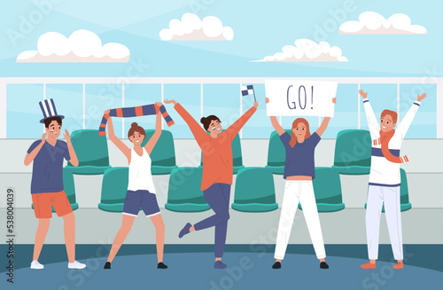 Fans Flat Illustration