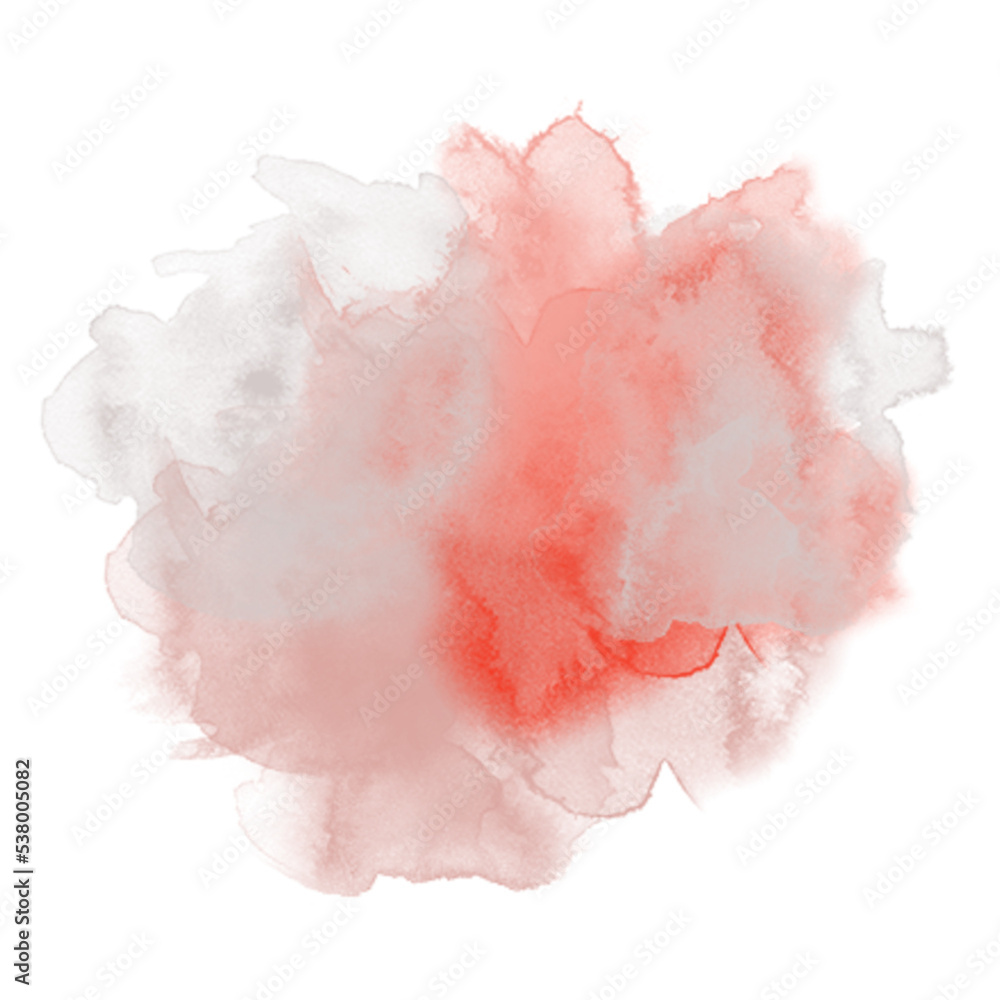 Smokey Cloudy Abstract Watercolor Red Pink