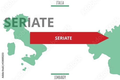 Seriate: Illustration mit dem Namen der italienischen Stadt Seriate photo