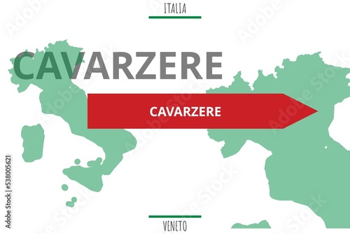 Cavarzere: Illustration mit dem Namen der italienischen Stadt Cavarzere