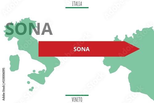 Sona: Illustration mit dem Namen der italienischen Stadt Sona photo