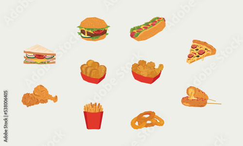 Fast Food vector in flat design