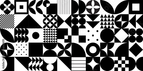 Minimal vintage 20s geometric vintage seamless pattern design with primitive shapes elements for print, textile. Bauhaus retro background, vector flat abstract circle, triangle and square line art.