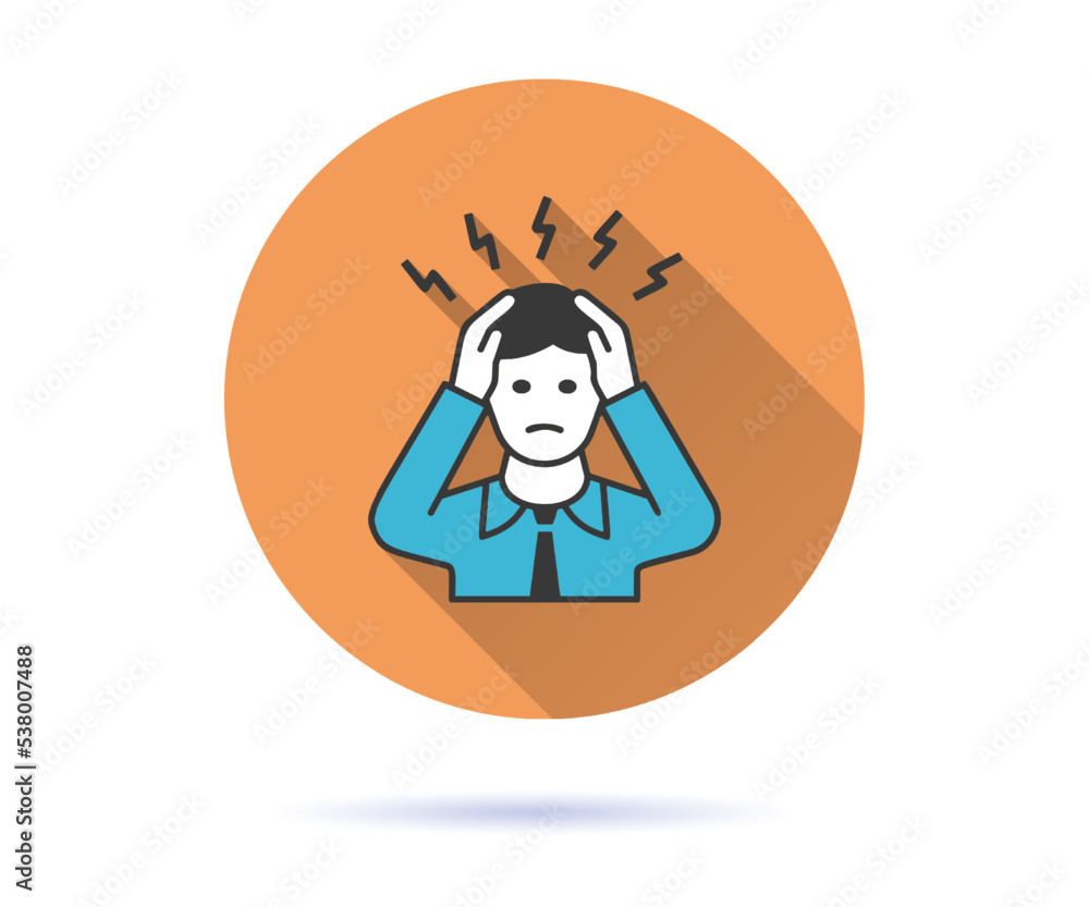 Depression icon with long shadow for graphic and web design. Depression icon with long shadow for graphic and web design.