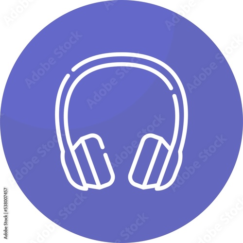 headphones icon on metal internet button