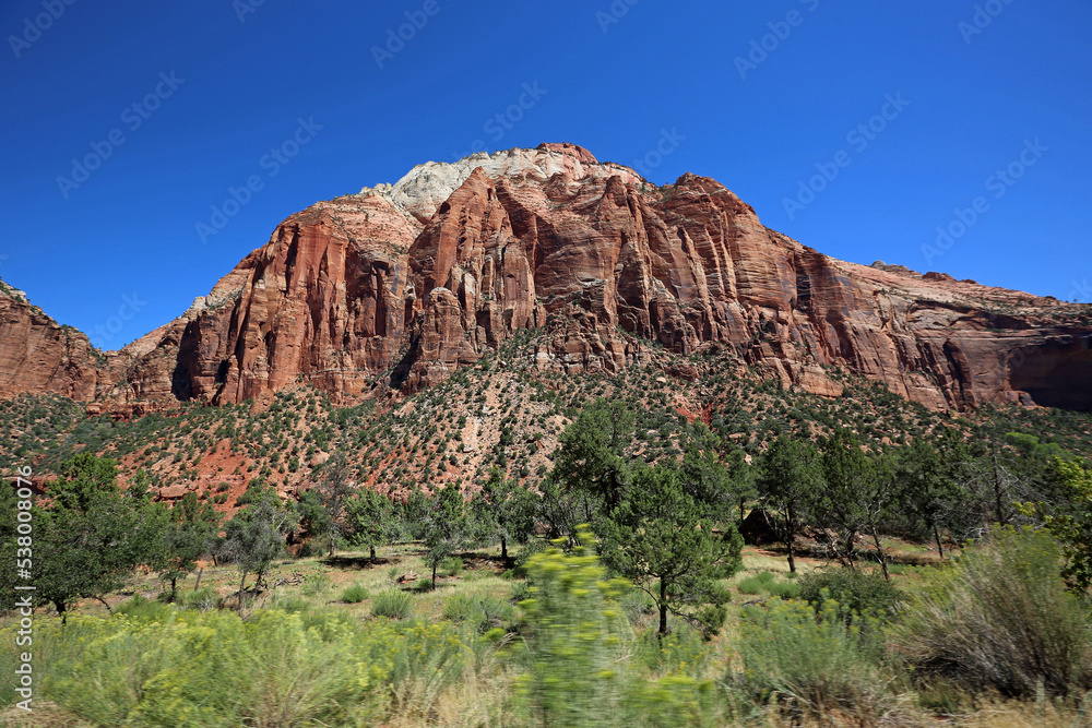 Fototapeta premium Idyllic landscape with East Temple - Zion National Park, Utah