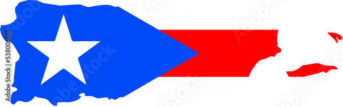Puerto Rico Map Flag. Puerto Rican Border Boundary Country Shape Nation National Outline Atlas Flag Sign Symbol Banner. PR US USA Territory Caribbean Island Transparent PNG Flattened JPG Flat JPEG photo