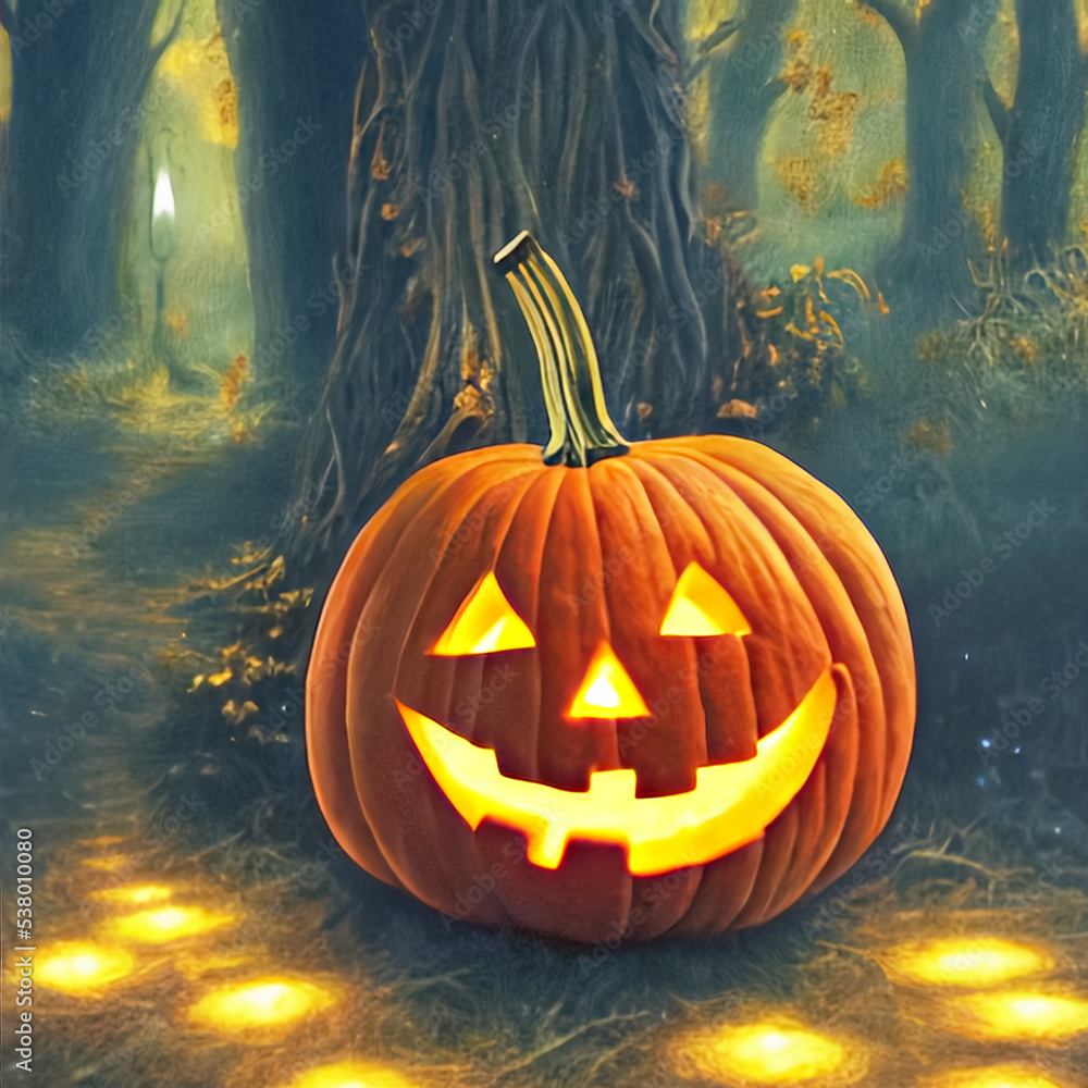 Halloween pumpkin head jack, halloween background,digital illustration Halloween pumpkin head jack, halloween background,digital illustration