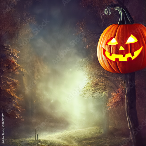 halloween background, Jack O lanterns Halloween pumpkin on blue background