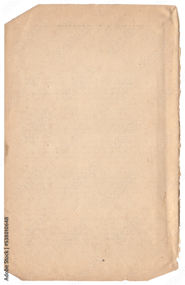 Old vintage rough paper with scratches and stains texture isolated