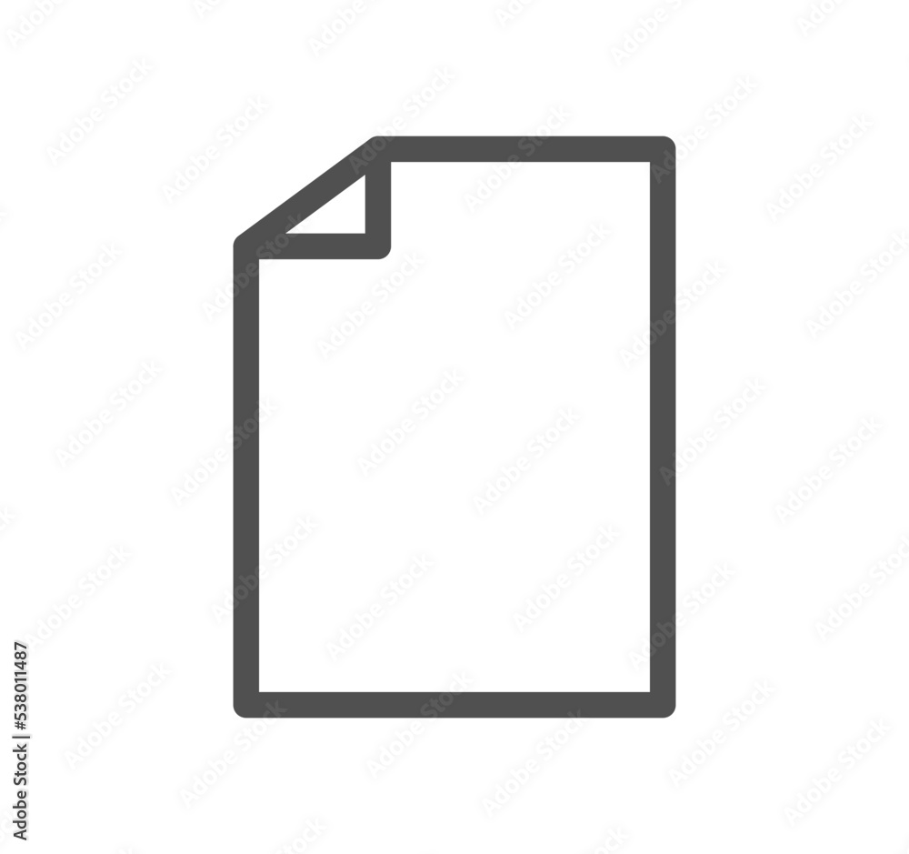 Document icon outline and linear vector. Document icon outline and linear vector.