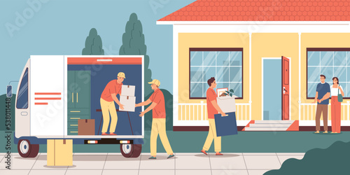 Moving Into House Illustration