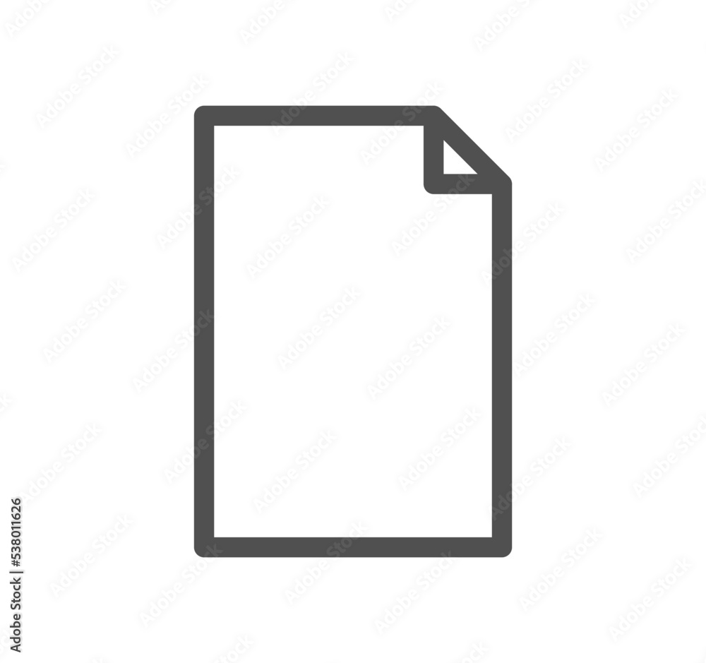 Document icon outline and linear vector.