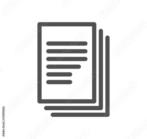 Document icon outline and linear vector. © PaleStudio